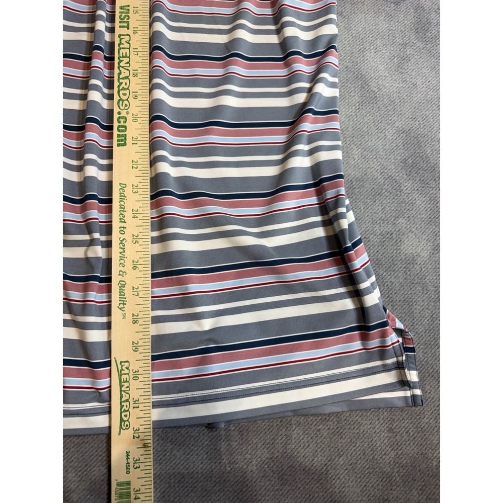 Peter Millar Summer Comfort Mens XL Striped Golf Polo Shirt Blue Red White - Picture 4 of 5